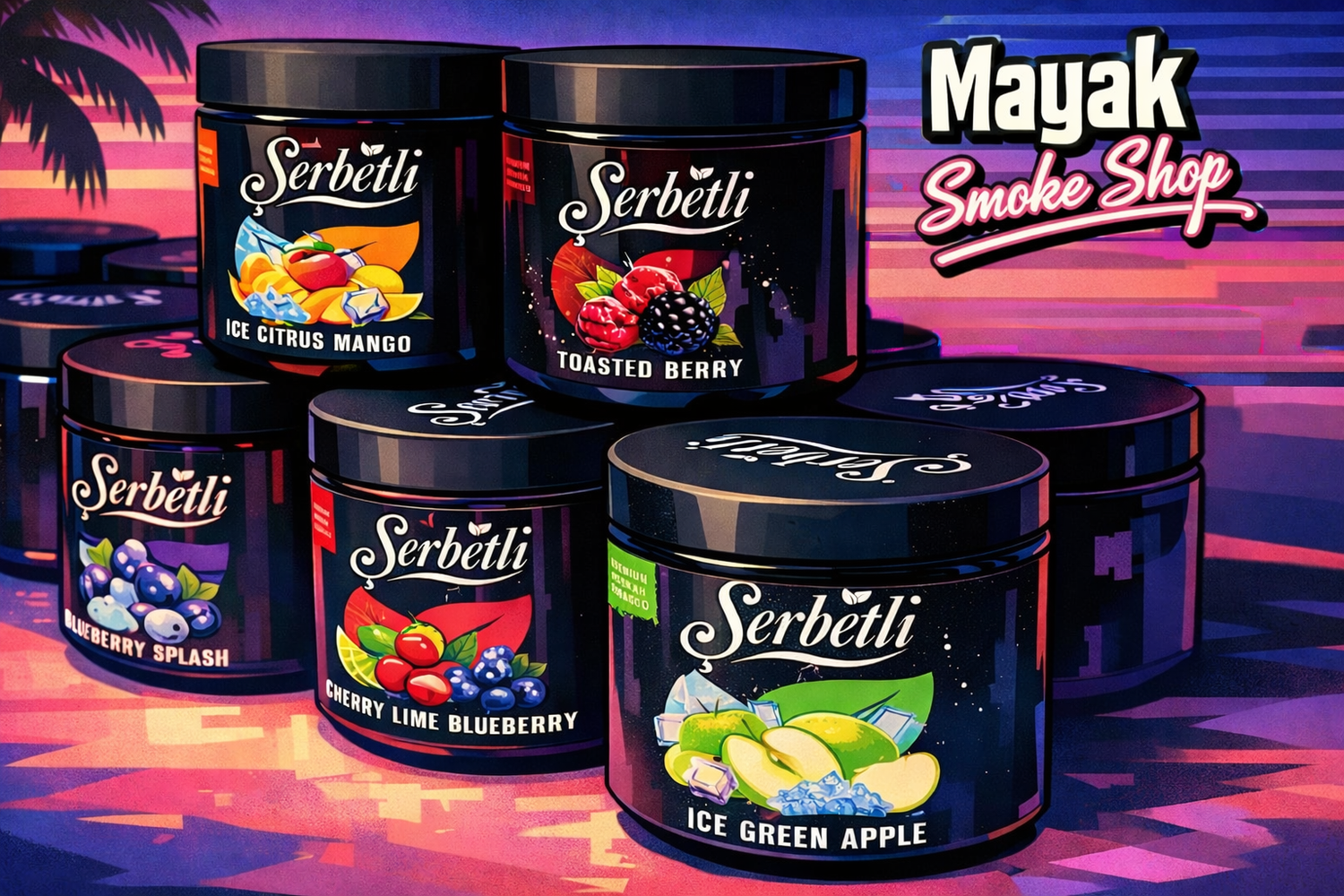 photo with drawn shisha (tobacco for a hookah) 